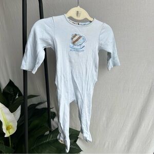 Burberry Blue Kids One Piece Footie with Snap Closure Back / Size 6Mons